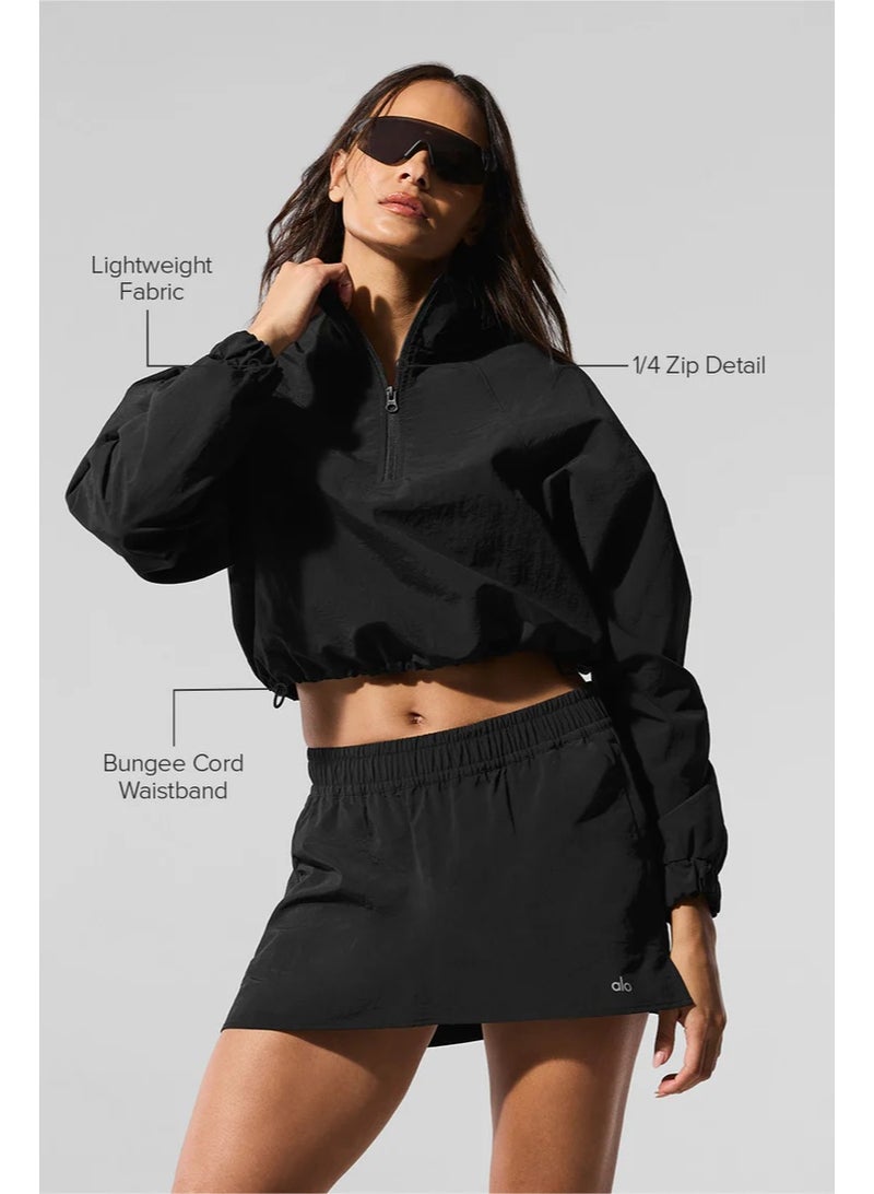 Alo Yoga Cropped 1/4 Zip Alumni Pullover - Image 1